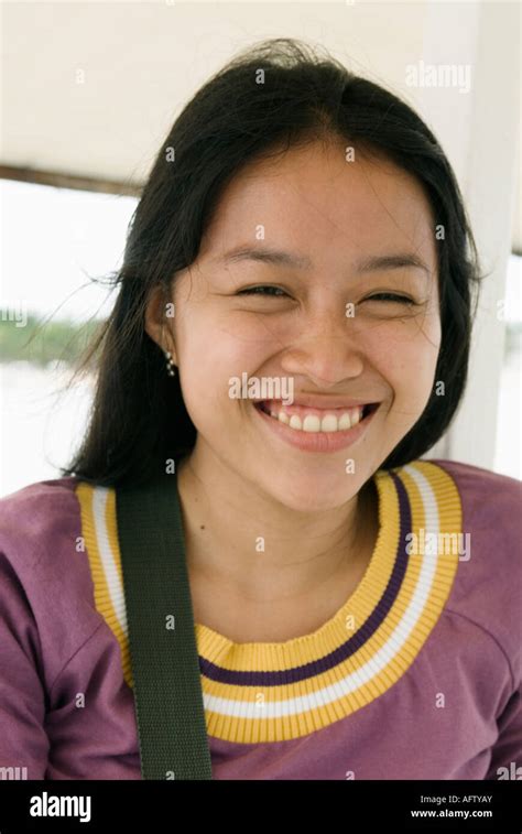 Philippines Young Filipino Woman Portrait Cebu Visayas Stock Photo