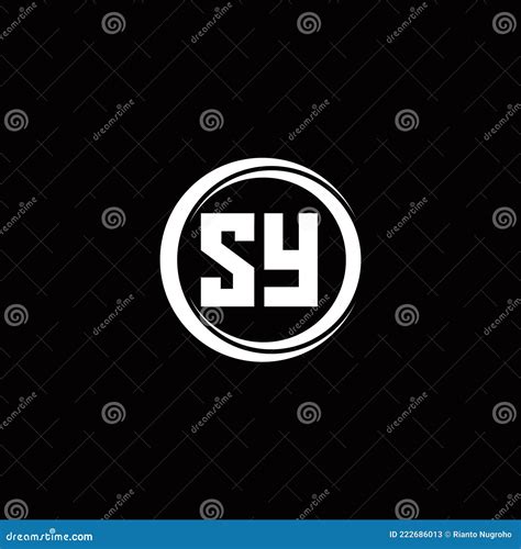 Sy Logo Initial Letter Monogram With Circle Slice Rounded Design