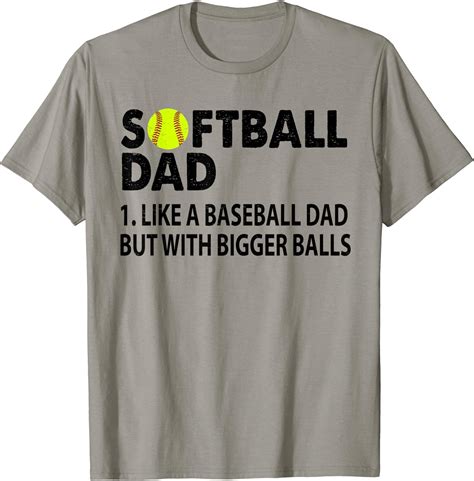 Mens Softball Dad Like A Baseball But With Bigger Balls