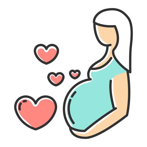 Icono De Color De Cuidado Del Embarazo Período Prenatal Maternidad