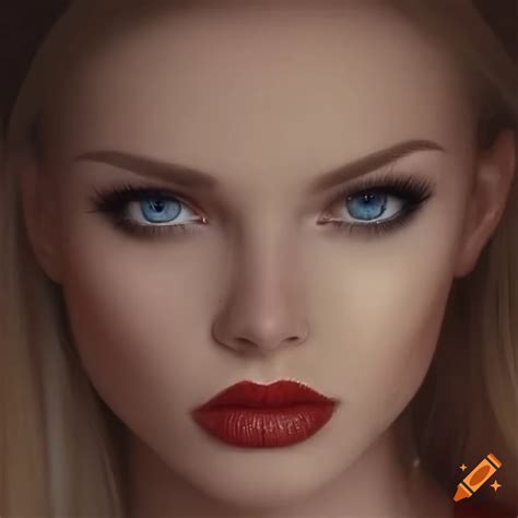 Portrait Of A Beautiful Slavic Woman With Detailed Eyes And Lips In