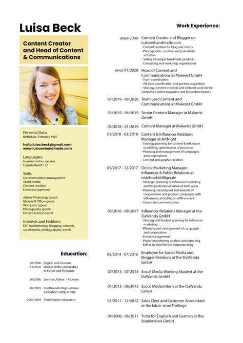 Below you will find examples of curriculum vitae for use in academic positions. Curriculum Vitae - Luloveshandmade