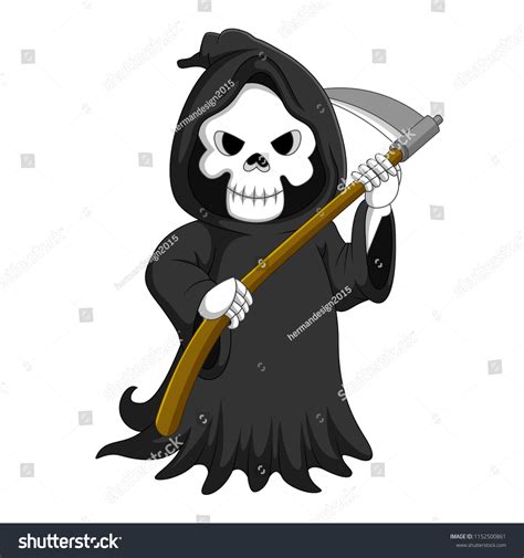 Cute Cartoon Grim Reaper Scythe Stock Illustration 1152500861