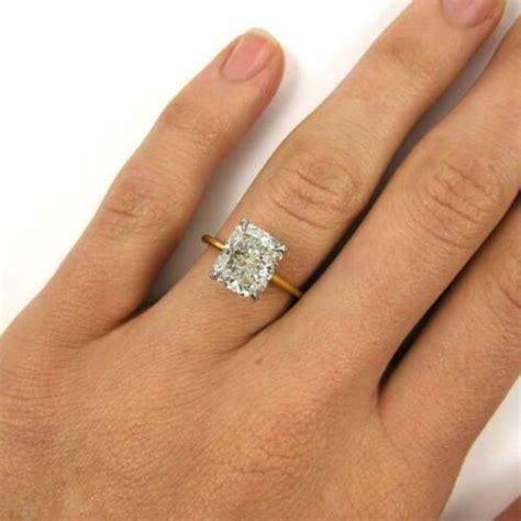 Ct Radiant Cut Moissanite Diamond Engagement Ring K Etsy