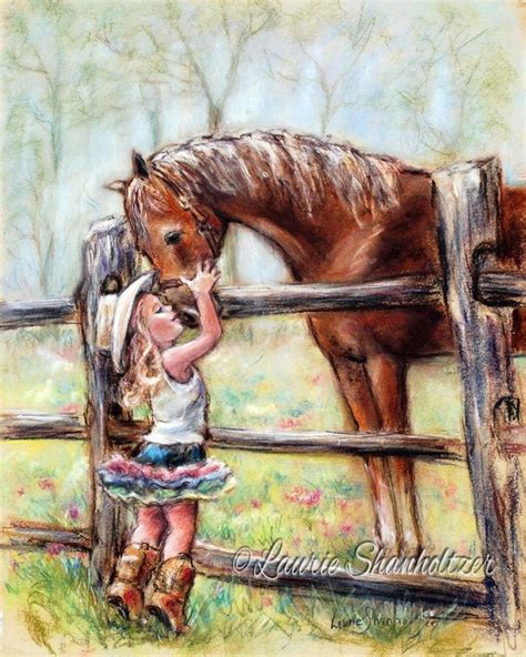 Girl And Horsecowgirl Whispers Monotone Archival Museum Quality Flat