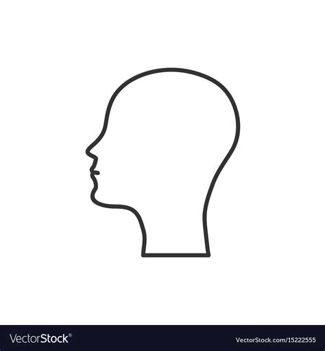 Silhouette Of The Head And Face Bald Man Icon Flat