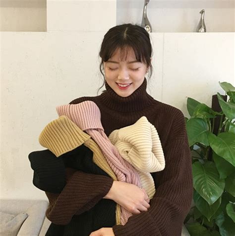 South Korea Ulzzang Lazy Wind Turtleneck Sweater Womens Loose Autumn