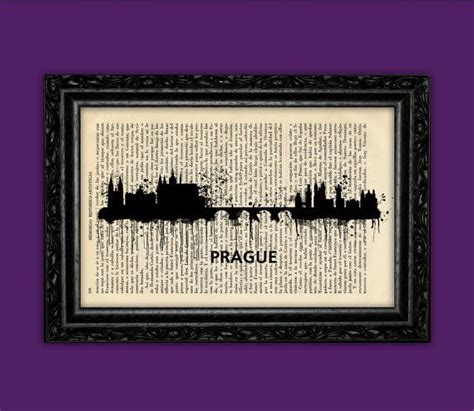 Prague Czech Republic World Cities Skylines Art Print Building Etsy