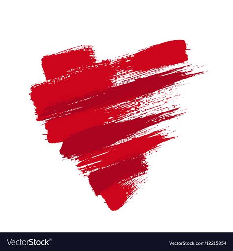 Grunge Heart From Brush Strokes Royalty Free Vector Image
