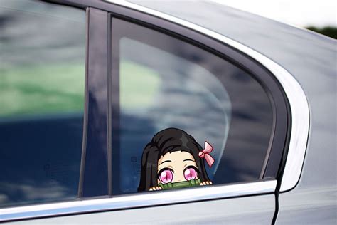 Nezuko Kamado Peeking Peeker Window Vinyl Decal Anime Stickers Demon