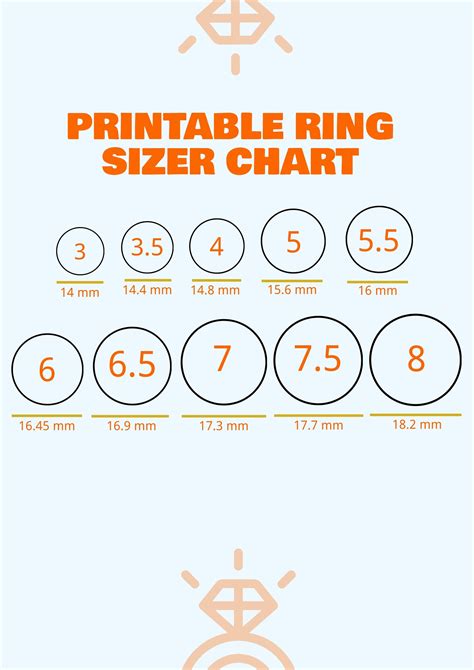 Ring Size Printable Chart To Make Sure Its Printed To The Actual Size