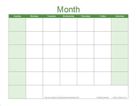 Block Calendar Template