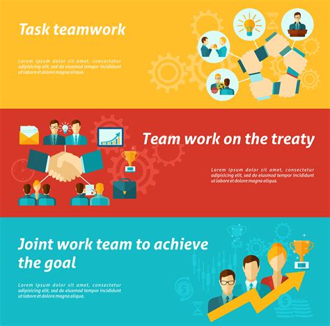 Teamwork Management Infographic Banner Vector Free Download Gambaran