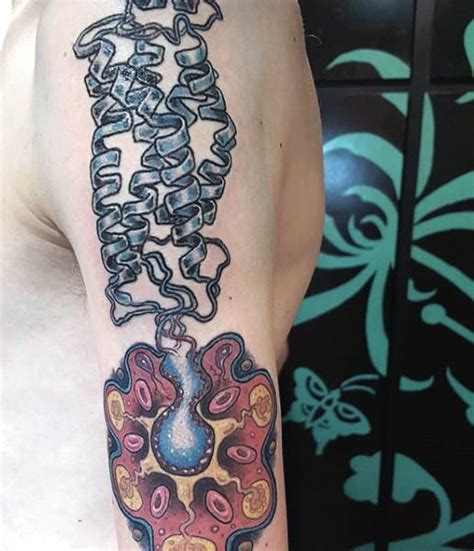 My favourite tattoo is the lambda (λ) on the back of my neck. Top 100 Best Science Tattoos For Men - Manly Design Ideas