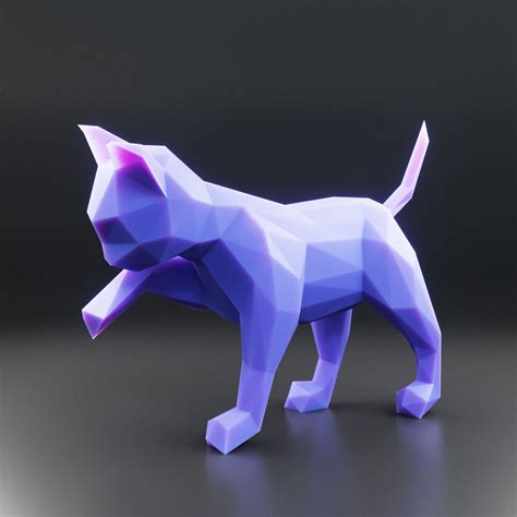 3d Model Kitten Low Poly 1 Vr Ar Low Poly Cgtrader