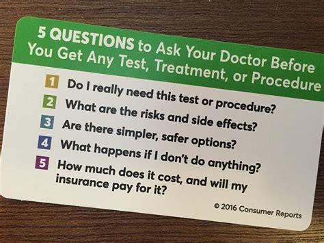 Ask Your Doctor These 5 Questions Consumer Reports