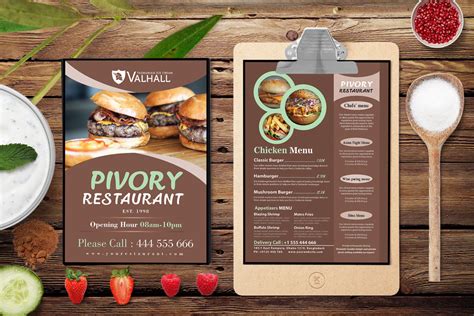 Restaurant A4 Two Side Menu Psd Template 99effects