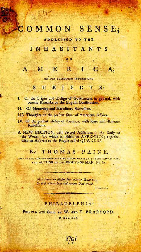 Common Sense By Thomas Paine 1776 Social Studies And History Teacher