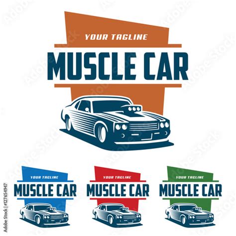 Muscle Car Logo Retro Logo Style Vintage Logo Stock Image And