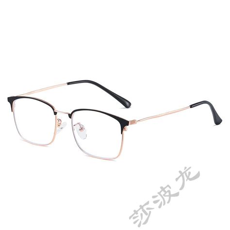 fashion men s glasses frame for business square retro metal half frame plain glasses female with