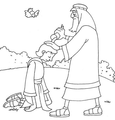 Samuel Anointing David In The Story Of King Saul Coloring Page Netart