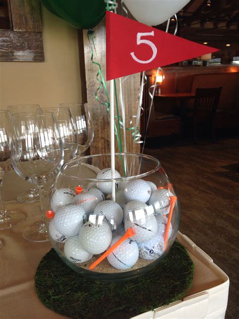 Finished Golf Themed Centerpiece Golf Theme Party Golf Birthday Party