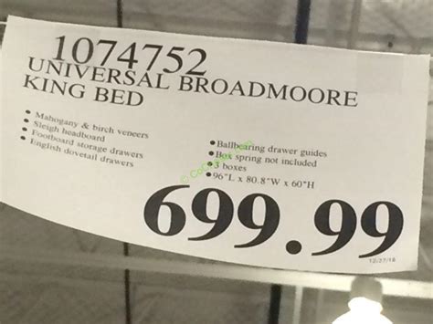 universal broadmoore storage bed queen  king costcochaser