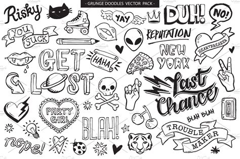 Grunge Graffiti Doodles Vector Pack Graffiti Doodles Graffiti