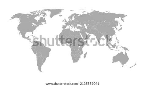Detailed World Map Borders States Isolated Stock Vector Royalty Free