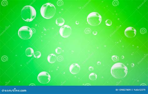 Green Abstract Texture Ecology Bubbles On Isolated Green Background