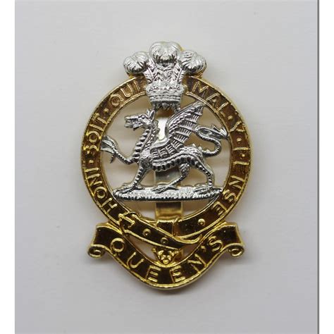 Queens Royal Regiment Anodised Staybrite Cap Badge