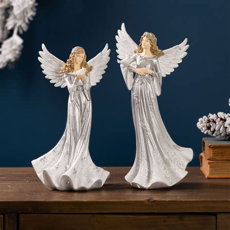 Silver Angels Of Grace Table Sculpture Set