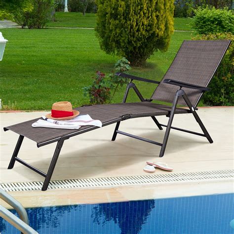 Costway Pool Chaise Lounge Chair Recliner Outdoor Patio Furniture