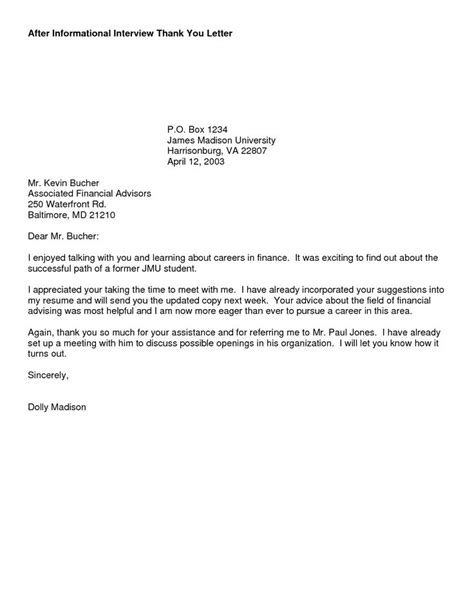 Here is a sample of what an interview thank you letter should look like thank you letters after interview | After Informational ...