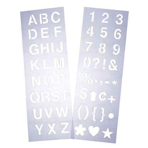 Alphabet Letter And Number Stencil Set 1 Inch 2 Sheets