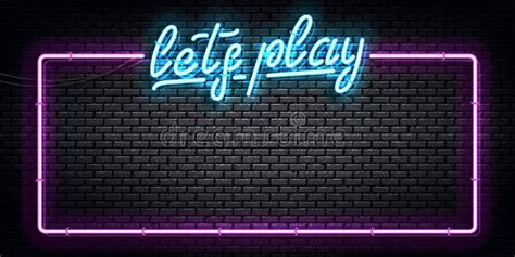 vector realistic isolated neon sign of let`s play frame logo for template decoration and