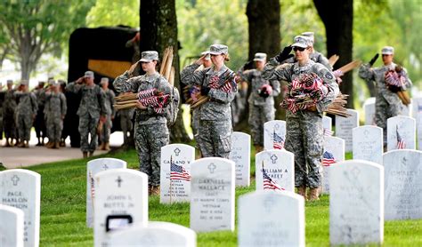 Annual Flags In Ceremony In Advance Of Memorial Day Arlington Cemetery