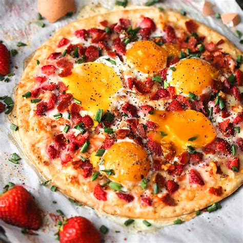 Strawberry Breakfast Pizza With Egg California Strawberries