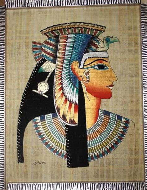 Wall Art Decor Egyptian Papyrus Cleopatra Hand Painted Painting On