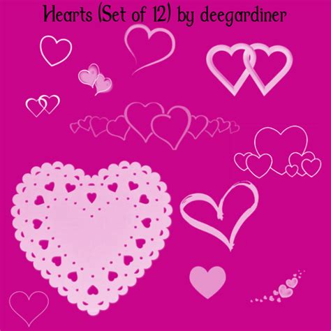 Photoshop Brushes Hearts Set Of 12 By Deegardiner On Deviantart
