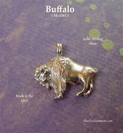 Sterling Silver Buffalo Pendant Bailed Bison Se 1161