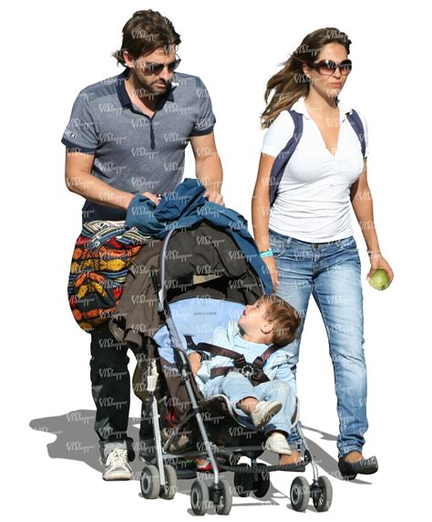 Man And Woman Pushing A Baby Stroller Vishopper