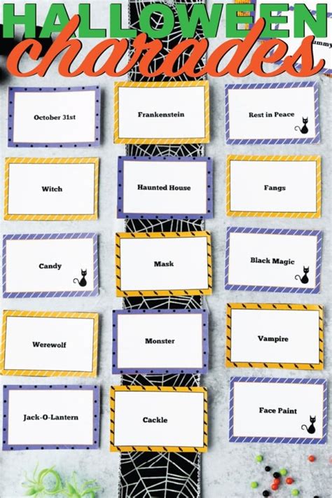 Halloween Charades Game And Words List Free Printable Play Party Plan