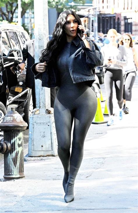 Kim Kardashian Turns Heads In Ny Wearing Skin Tight Rubber Catsuit Nt