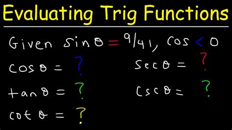 How To Find The Exact Value Of The Five Remaining Trigonometric