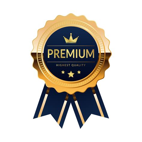 Premium Quality Badge With Blue And Gold Color 13195636 Png