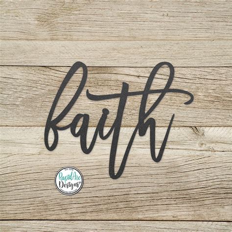 Faith Metal Word Script Font Faith Sign Home Wall Decor Faith Metal