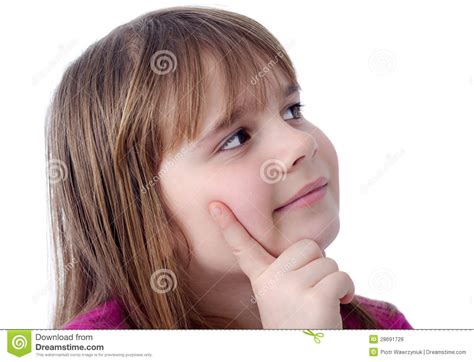 Child Girl Thinking Positive Stock Photo Image Of