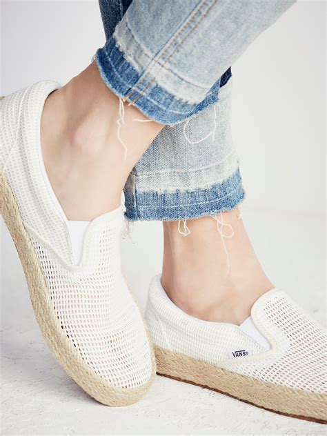 Free People Rubber Classic Slip On Espadrille Sneaker In White Natural