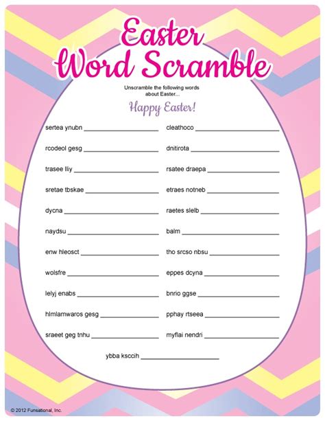 11 Festive Easter Word Scrambles Kitty Baby Love